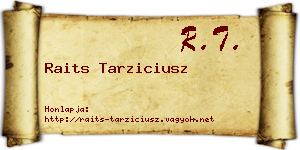 Raits Tarziciusz névjegykártya